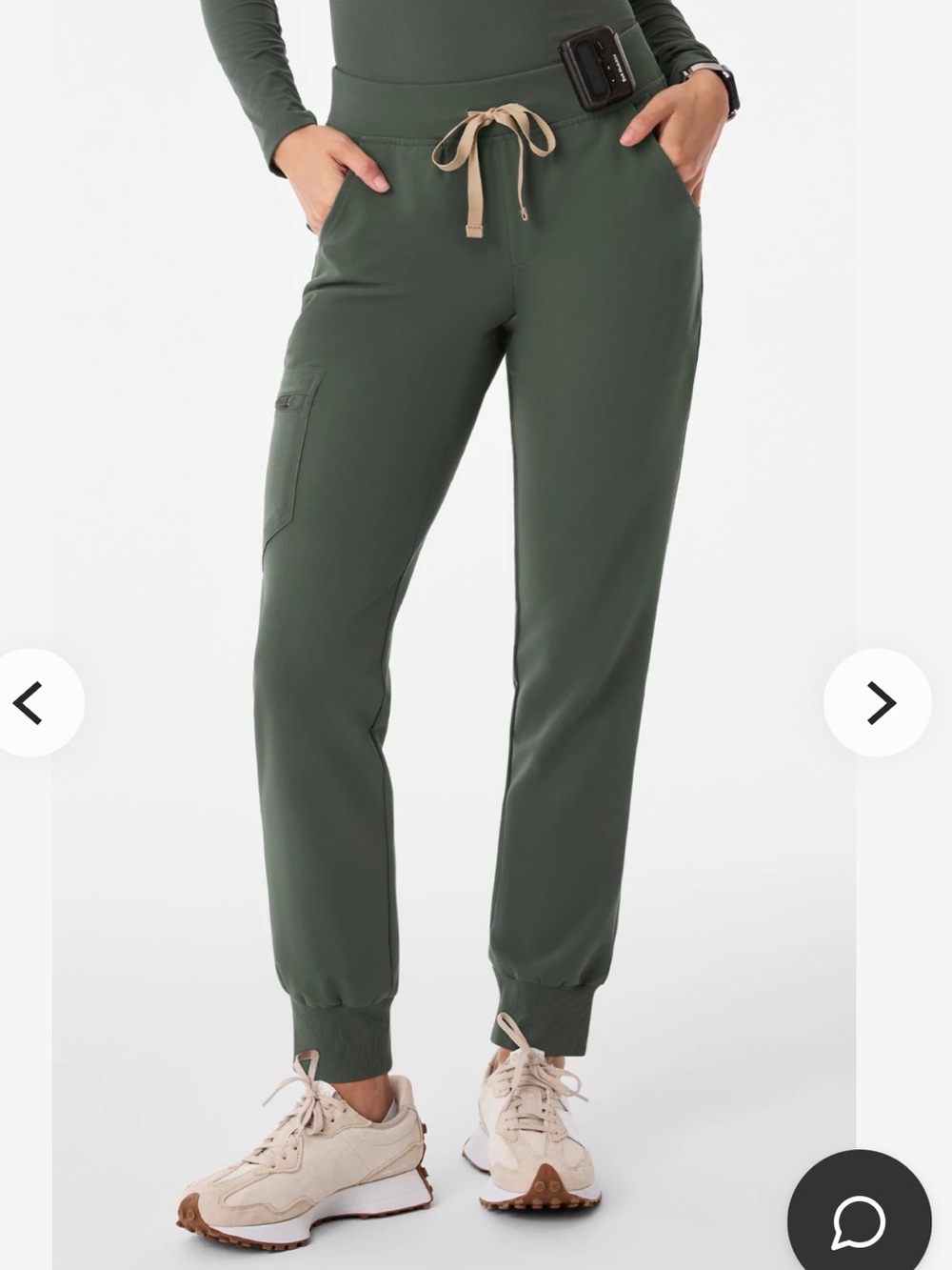 Figs Zamora Jogger Trouser Scrub Pants Moss Green Medium Womens